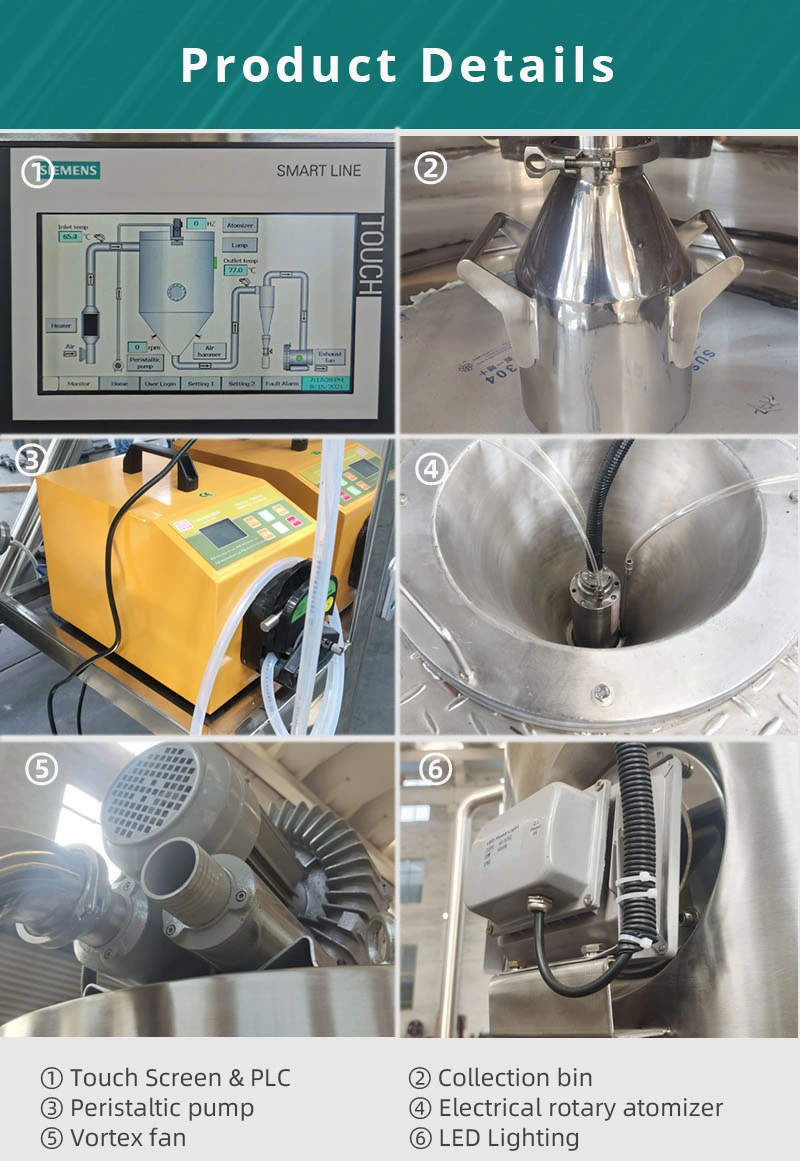 Lithium Anode Phosphate Graphene Industrial Lab Small Scale Spray Drying Dryer Equipment